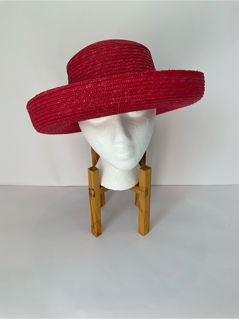 Betmar New York Rolled Brim Straw Hat - Raspberry Red